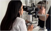 Eye examination at an optician's